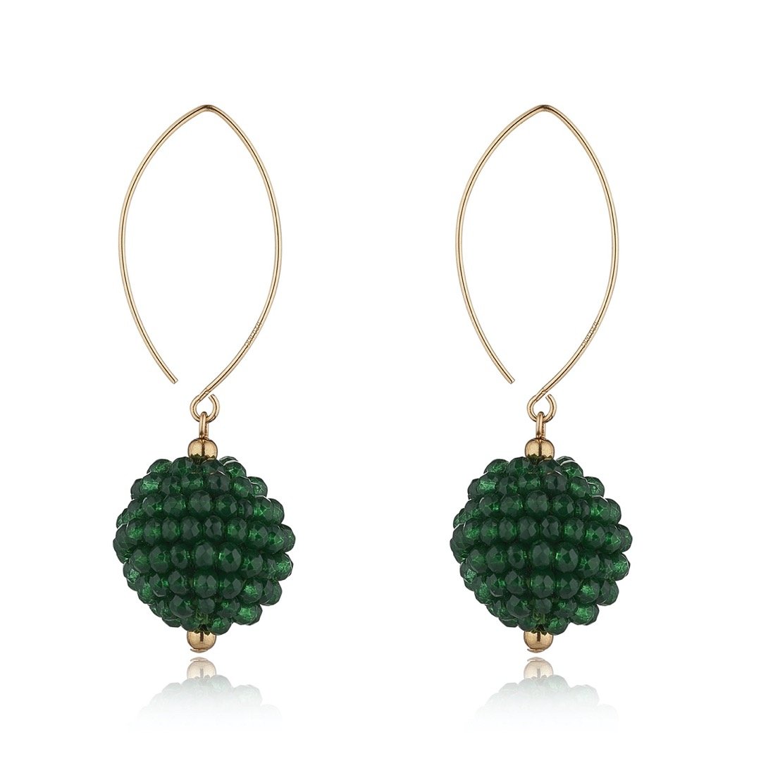 MoMuse 14kt Gold Filled Cluster Oval Open Earrings