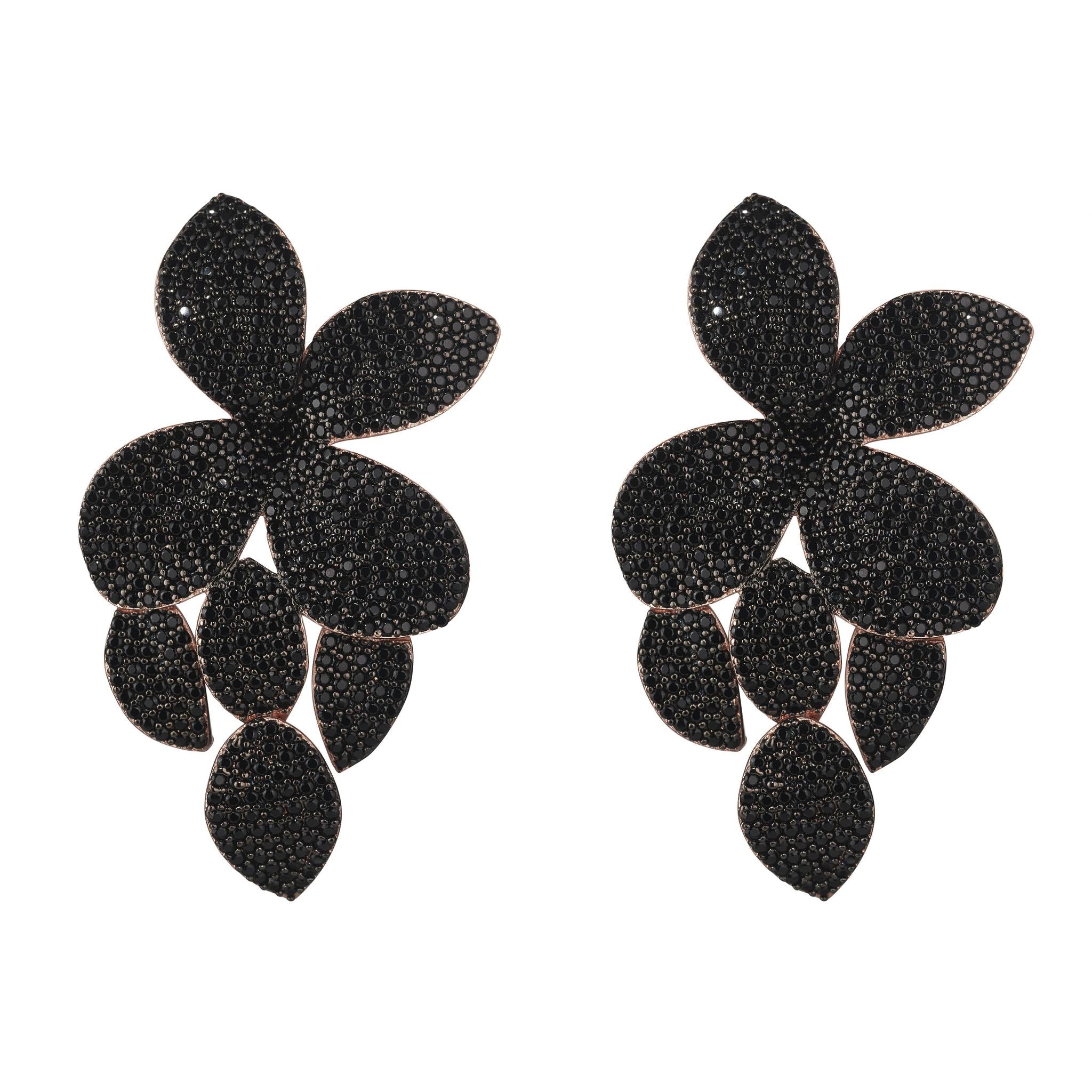 Large black stud earrings sales