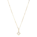 A 9kt gold necklace with a fresh water pearl pendant, designed in Dublin and hallmarked in Assay Office, Dublin Castle.