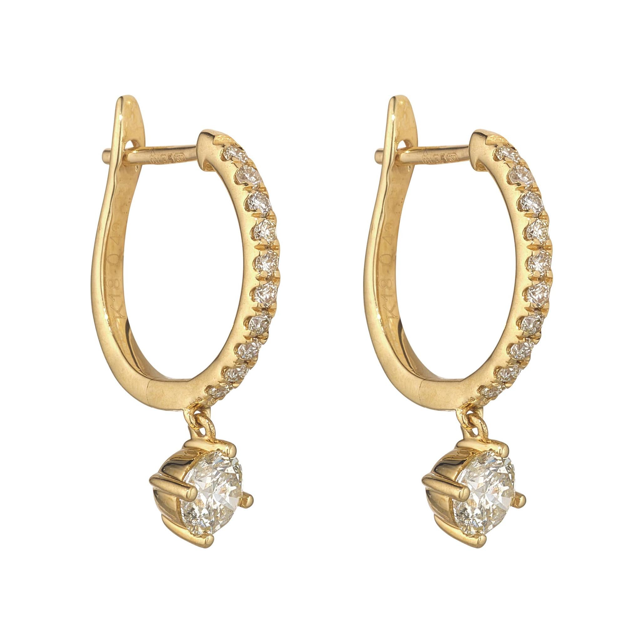 Signature Pave Hoop Earrings with Diamond Drop – MoMuse
