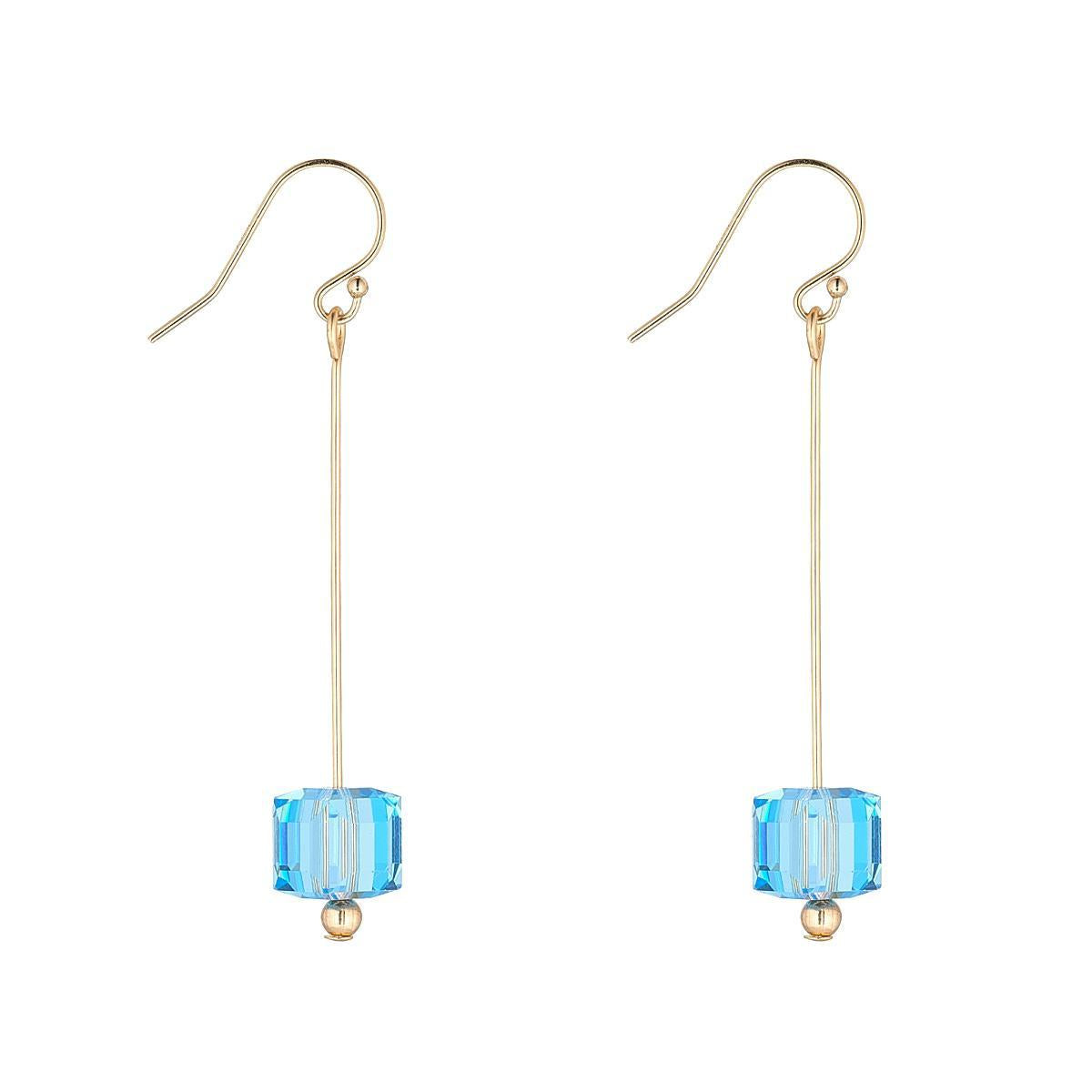 Gold Filled Pin Cube Earrings