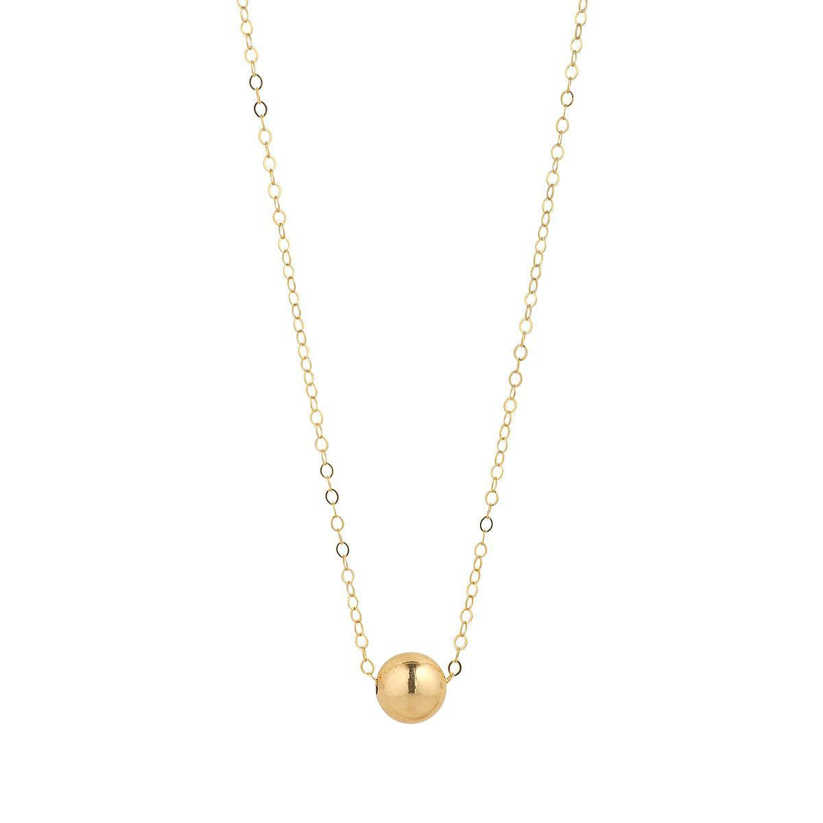Gold ball sales necklace pendant