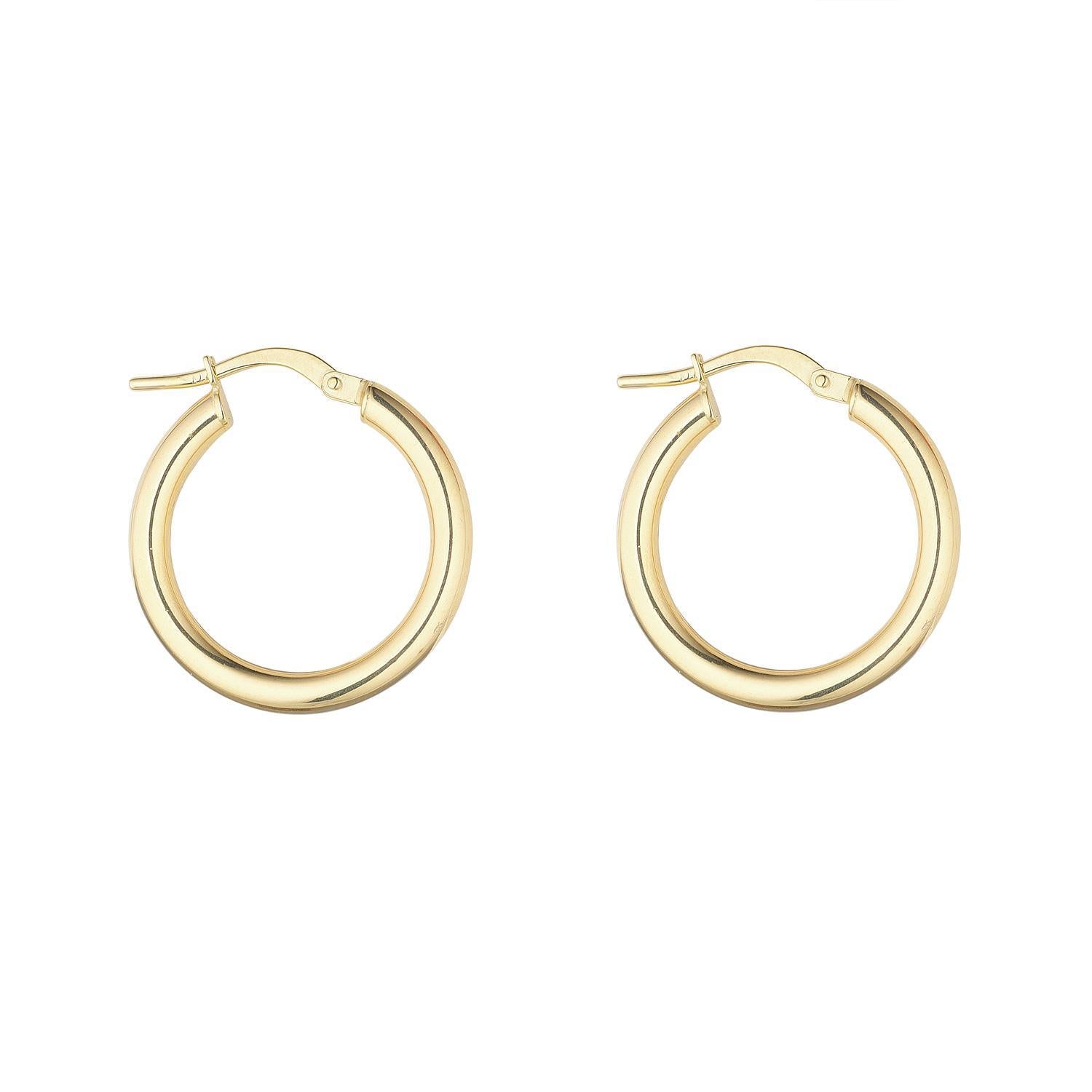 9kt Gold Creole Clip Hoop Earrings