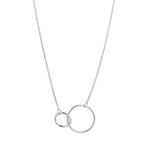9kt White Gold Double Circle Pendant - MoMuse Jewellery