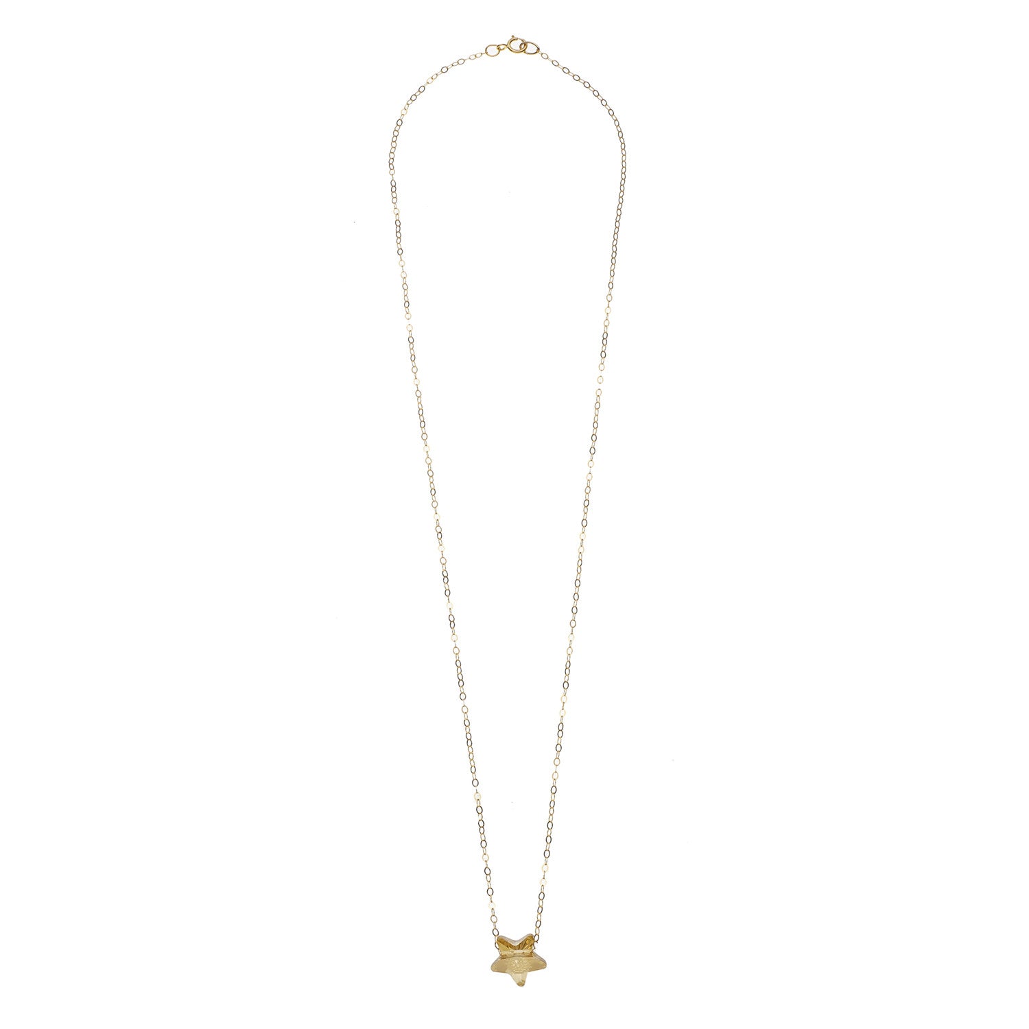 14kt Gold Filled Chain with Golden Shadow Swarovski Star Pendant - MoMuse Jewellery