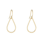 A pair of gold filled textured tear drop earrings.
