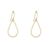 A pair of gold filled textured tear drop earrings.