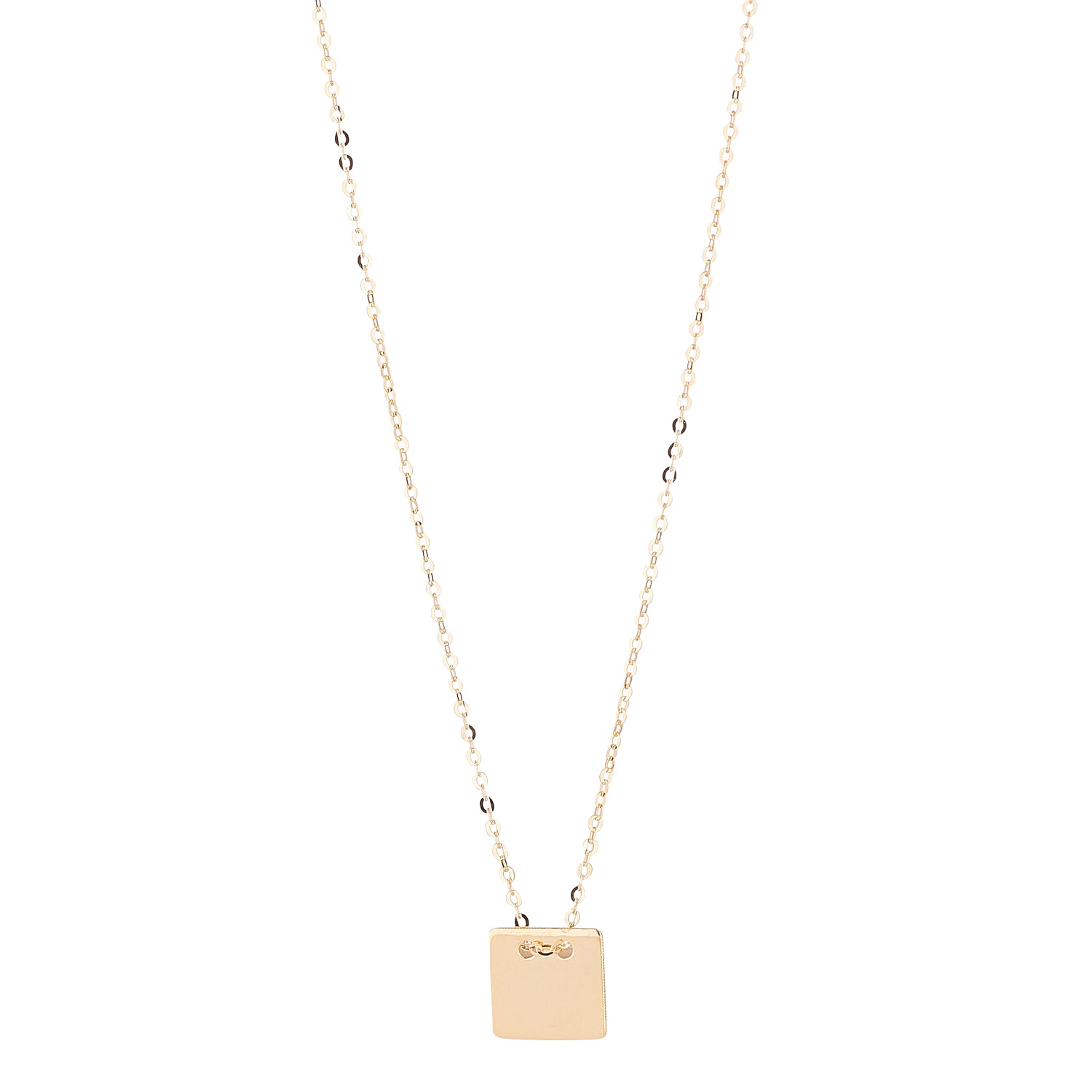 9kt Gold Solid Square Pendant - MoMuse Jewellery
