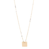 9kt Gold Solid Square Pendant - MoMuse Jewellery