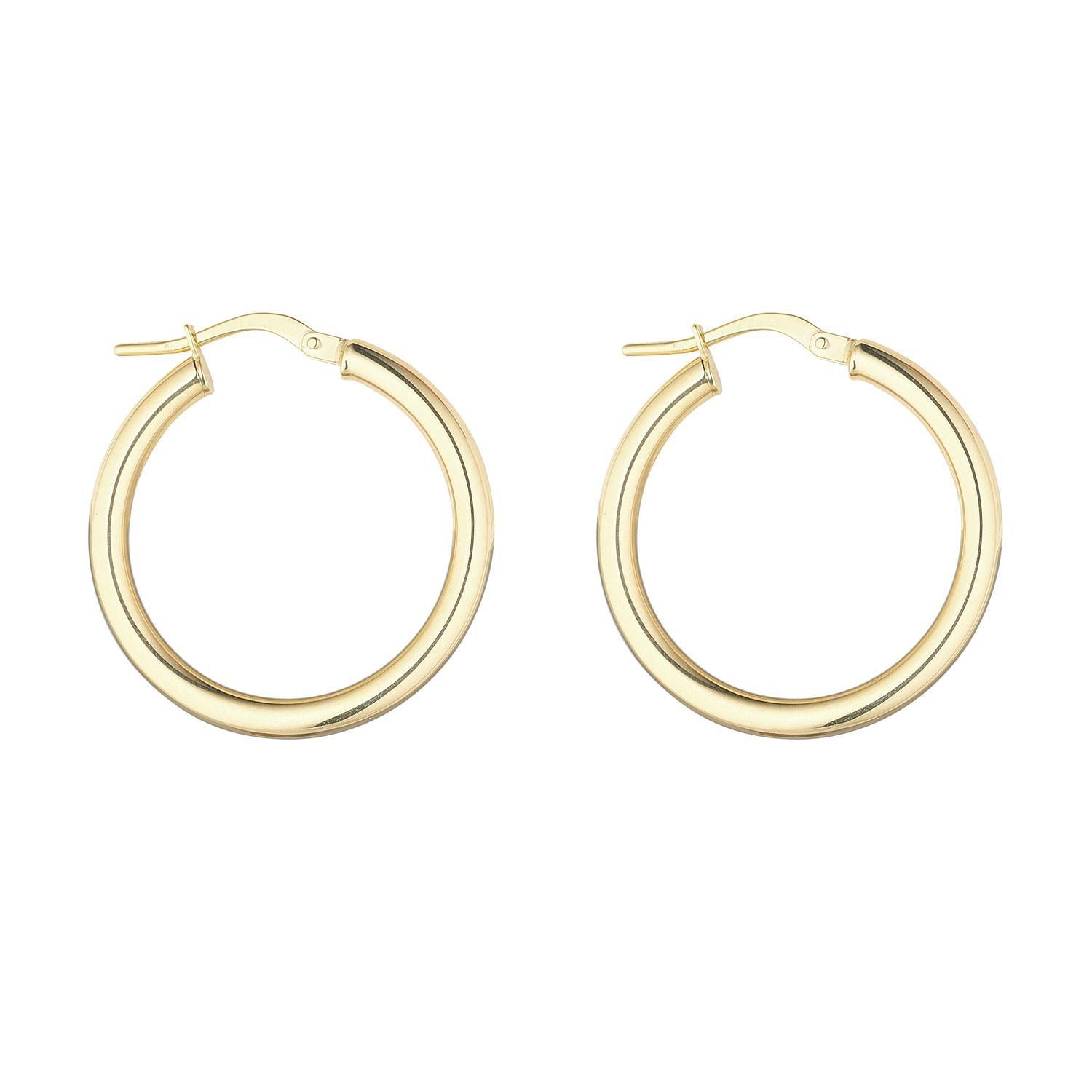 9kt Gold Creole Clip Hoop Earrings