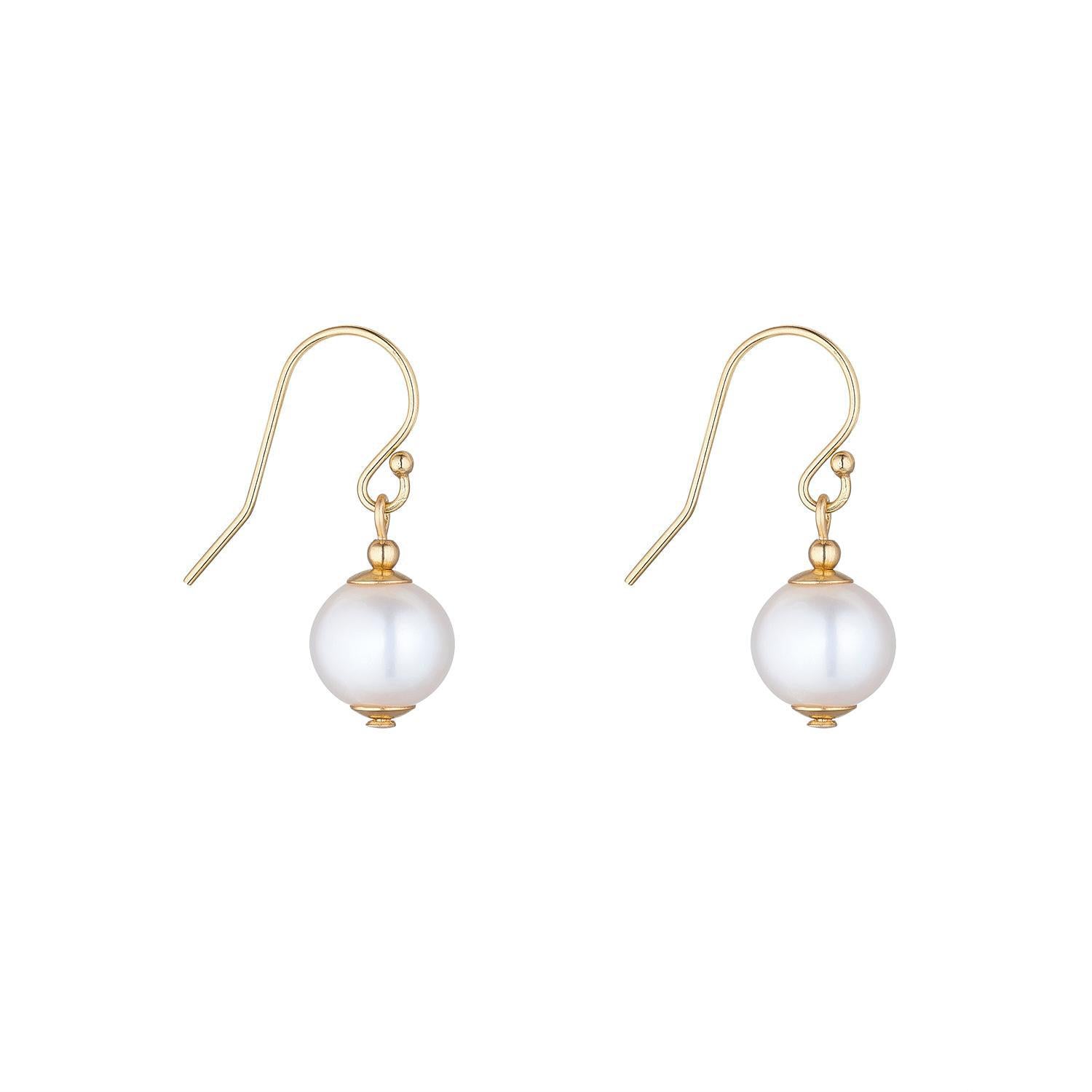 Gold Filled Petite Pearl Drop Earrings