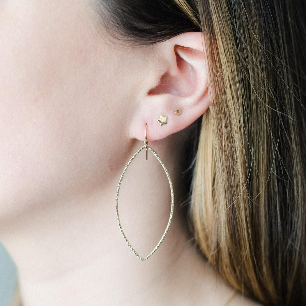 Gold Filled Hammered Oval Earrings