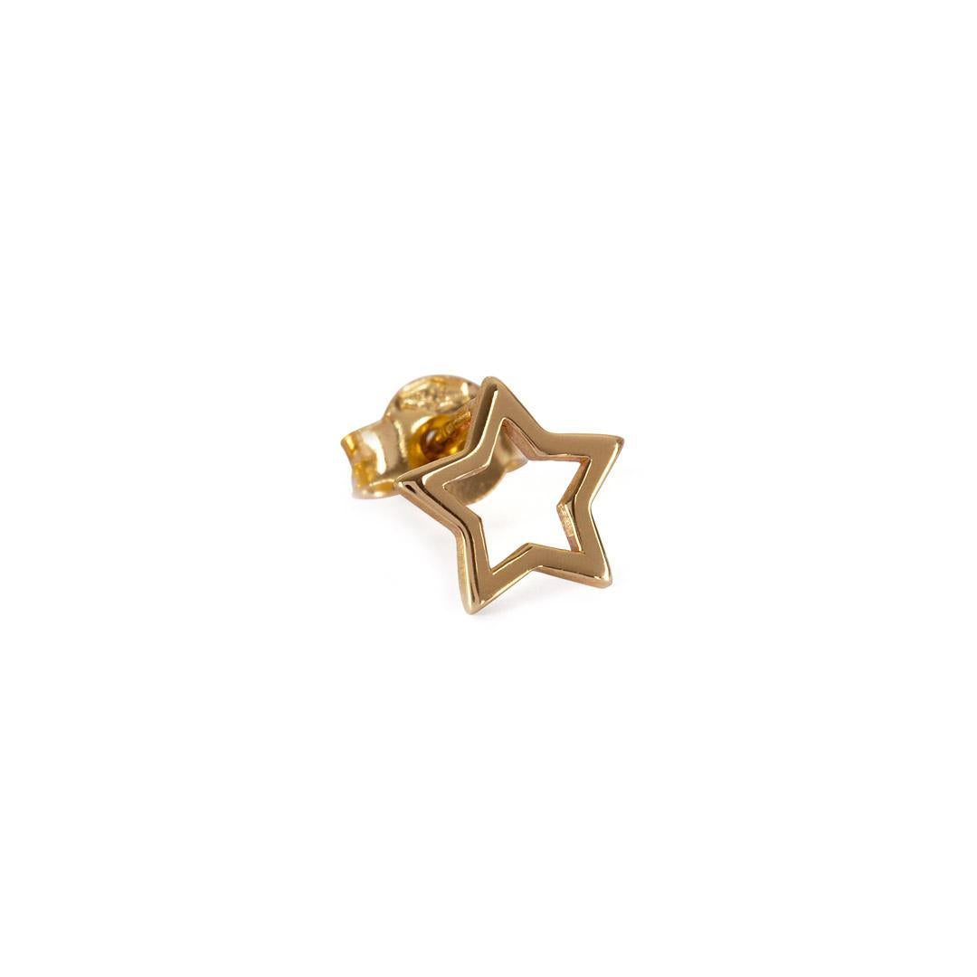 9kt Gold Open Star Stud Earrings