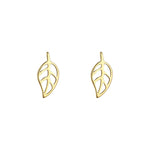 A pair of 9kt gold leaf-shaped stud earrings