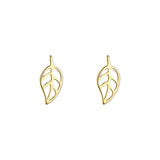 A pair of 9kt gold leaf-shaped stud earrings
