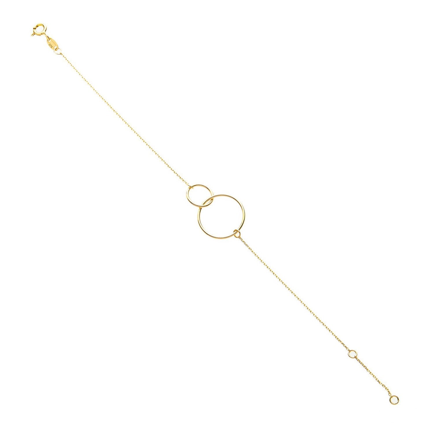 MoMuse 9kt Rose Gold Double Circle Bracelet