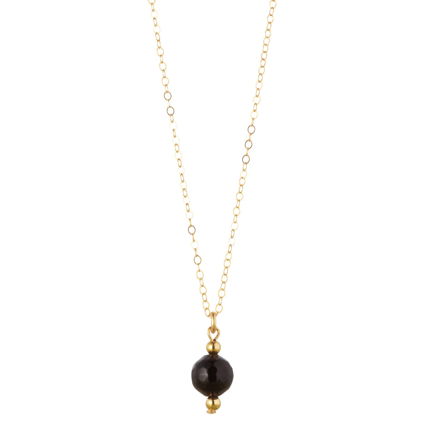 14kt Gold Filled Petite Black Onyx Necklace - MoMuse Jewellery