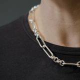 Sterling Silver Long & Short Link Necklace