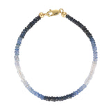 Gold Filled Natural Blue Sapphire Beaded Bracelet