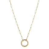 Gold Filled Paperclip Necklace with Circle Clasp