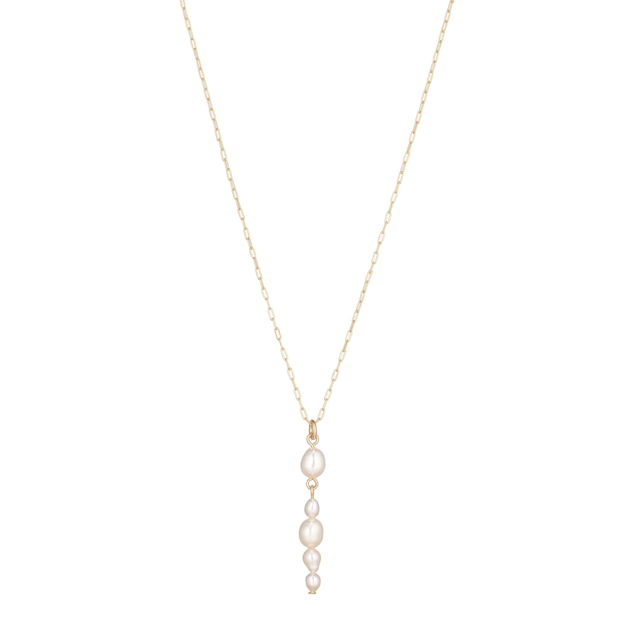 Baroque Pearl necklace on a gold filled chain 