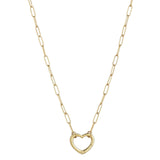 Gold Filled Paperclip Necklace with Heart Clasp