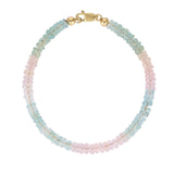 Gold Filled Natural Aquamarine and Morganite Bracelet