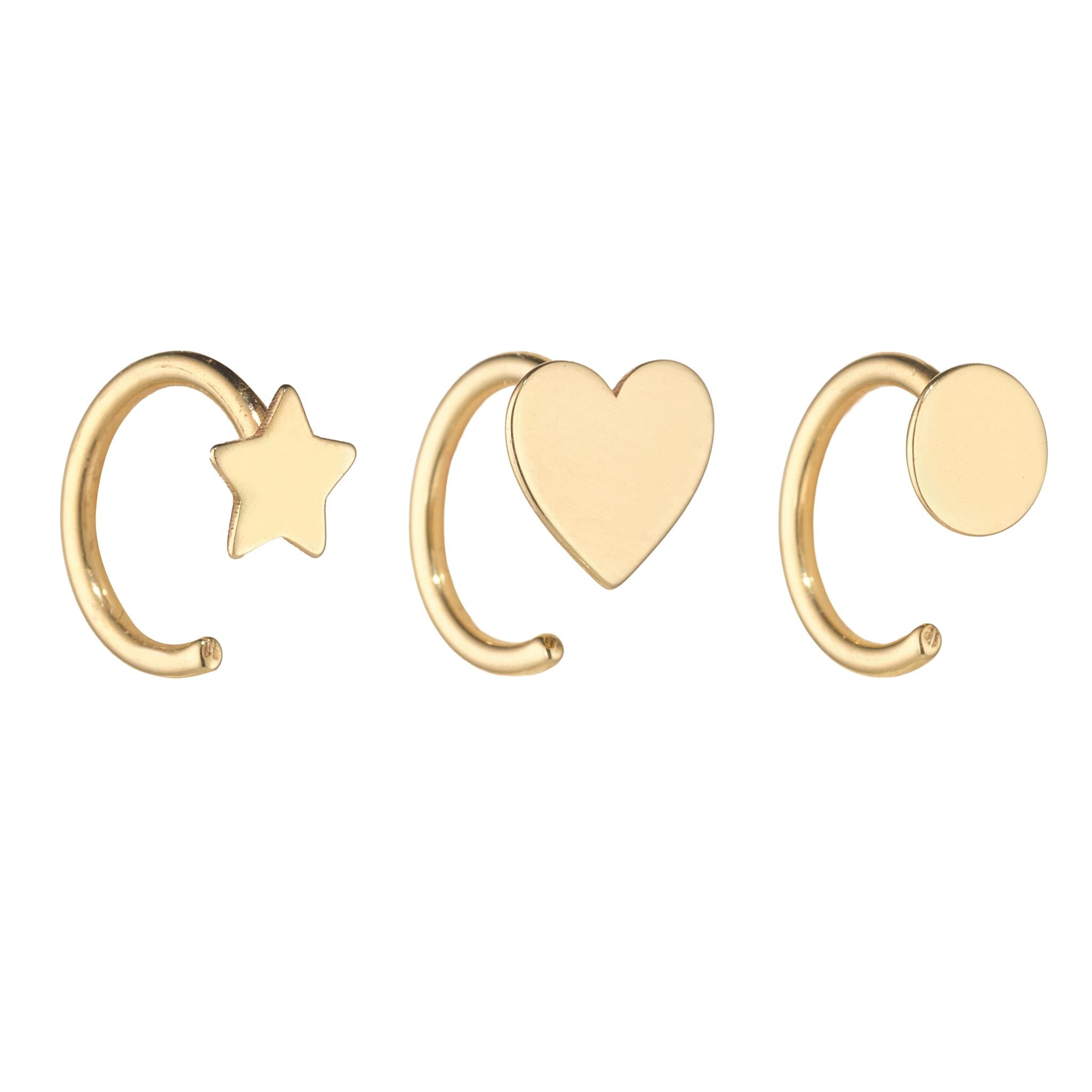 9kt Gold Star Open Huggie