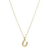 Gold Filled Horseshoe Pendant Necklace