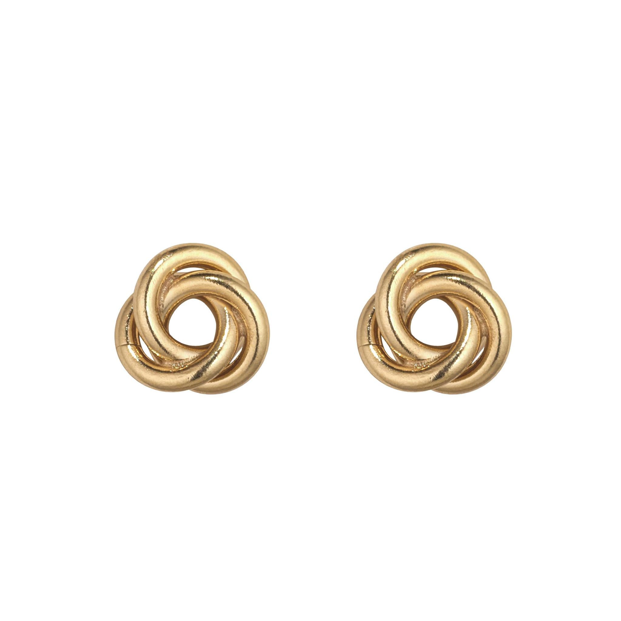 A pair of gold filled knot stud earrings with a 6mm design.