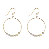 Gold Filled Crystal AB Crystal Row Small Hoop Earrings