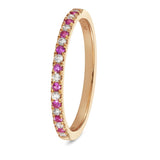 Dainty Diamond & Pink Sapphire Ring in 18kt Yellow Gold - Signature Collection