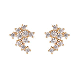 Sterling Silver Gold Plated Large Fan Stud Earrings