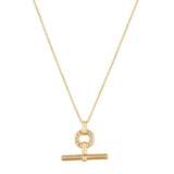 T-Bar and Diamond Pendant in 18kt Yellow Gold by MoMuse