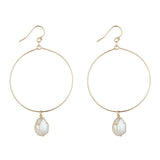 Gold Filled Baroque Pearl Hoop Earrings