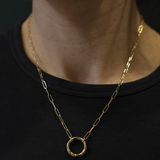 Gold Filled Paperclip Necklace with Circle Clasp