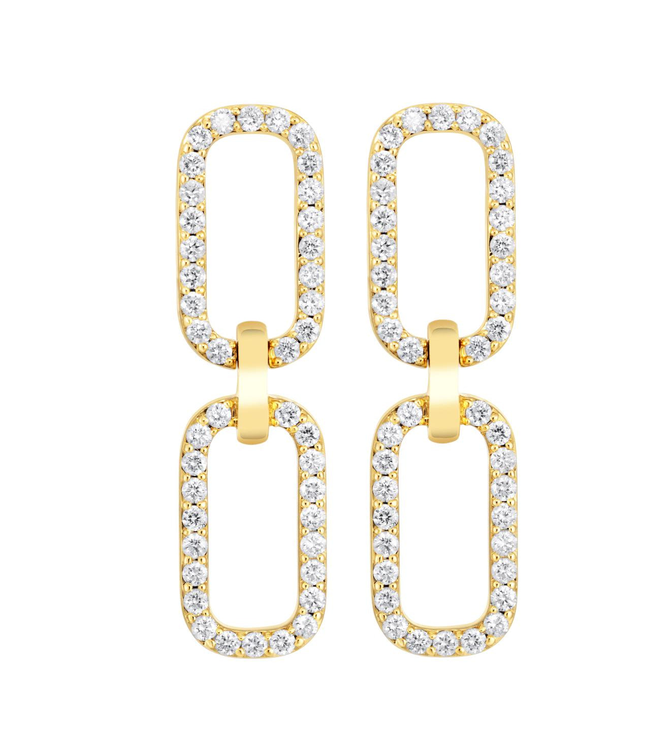 Diamond Drop Earrings in 18kt Yellow Gold - Synergy Collection