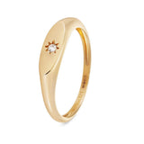 9kt Gold Single Diamond Signet Ring