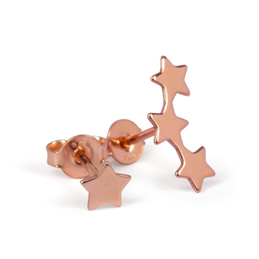 9kt Gold Three Star & Single Star Earrings