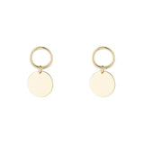 9kt Gold Disc & Circle Earrings