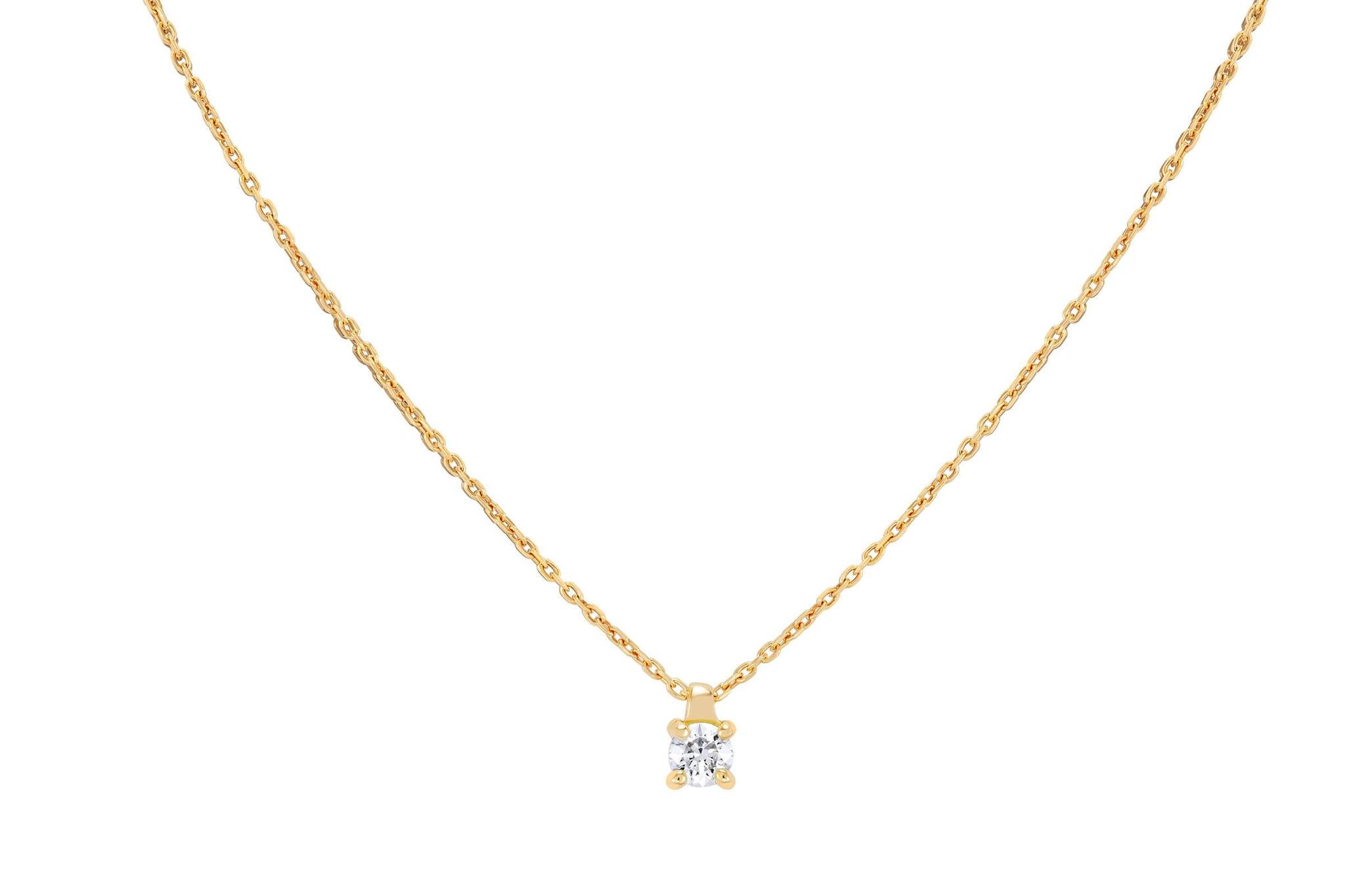 Floating Diamond Solitaire Pendant in 18kt Yellow Gold - 0.15ct(4cm)