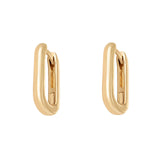 9kt Gold Cushioned Rectangle Hoop Earrings - 8x13mm