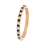 Dainty White & Black Diamond Ring in 18kt Yellow Gold - Signature Collection