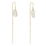 9kt Gold 9mm Baroque Pearl Half Threader Earrings