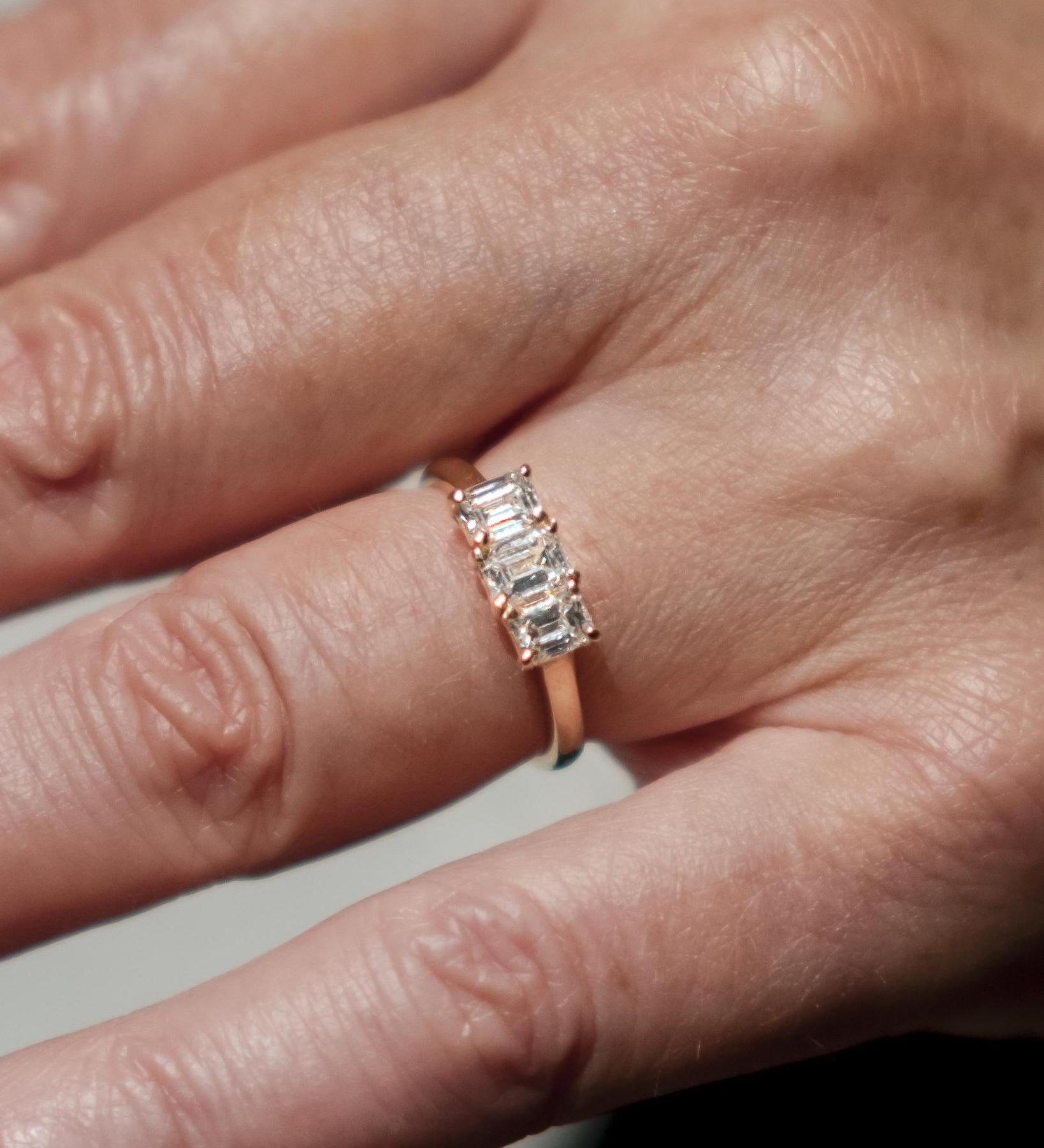 1.2ct Step Cut Diamond Ring in 18kt Yellow Gold - Signature Collection