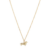 9kt Gold Dachshund Dog Pendant Necklace
