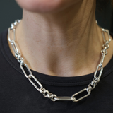 Sterling Silver Long & Short Link Necklace