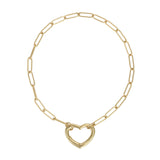 Gold Filled Paperclip Heart Clasp Bracelet