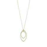 9kt Gold Double Oval Pendant Necklace