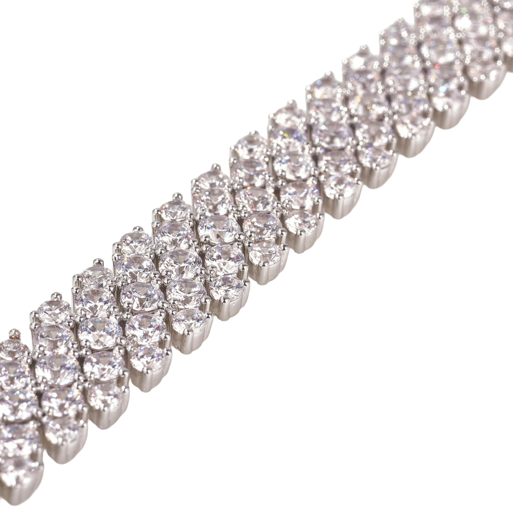 White Cubic Zirconia Lattice Bracelet
